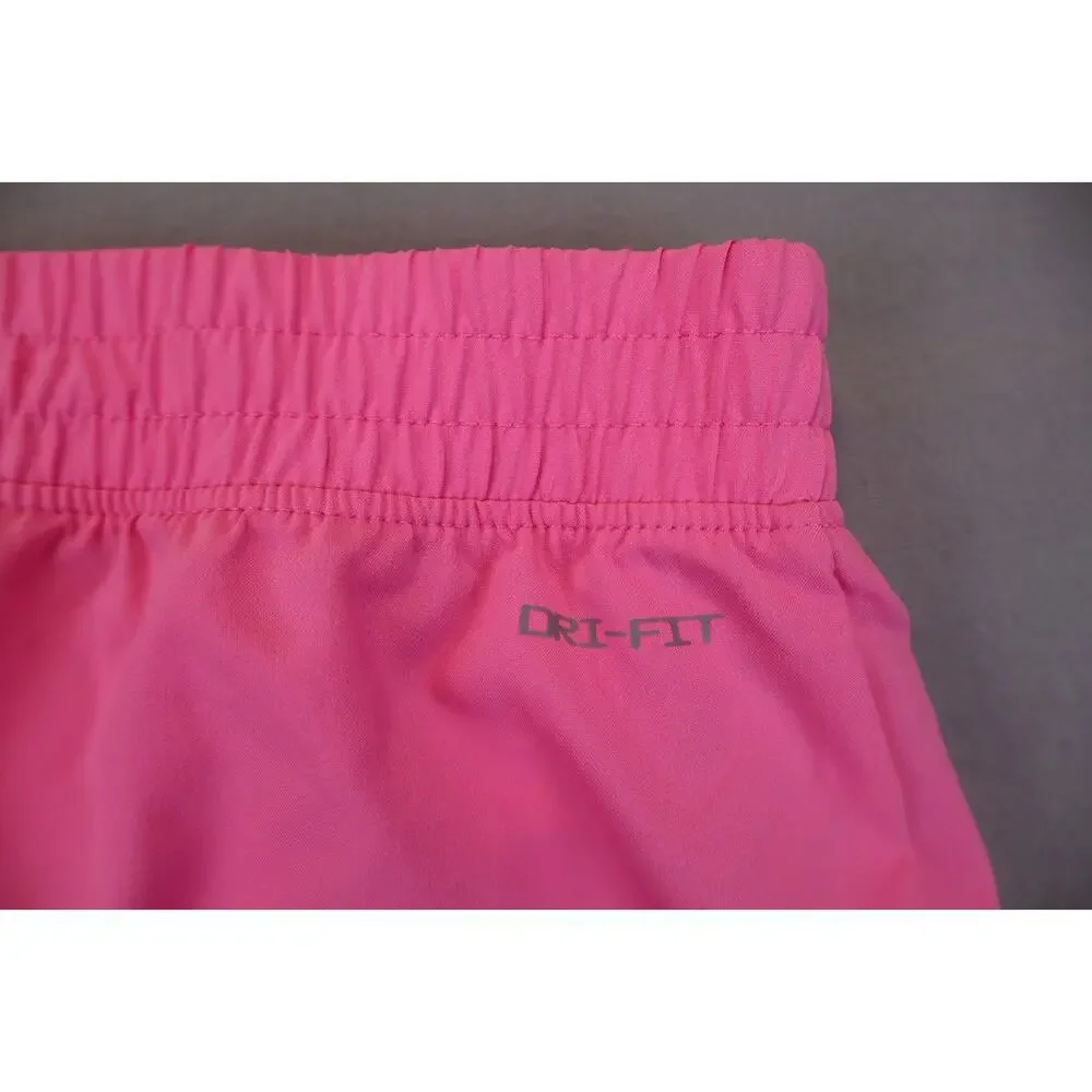 NEW Nike Girls Toddler Dri Fit Pink Glow Woven Athletic Shorts Size 4T